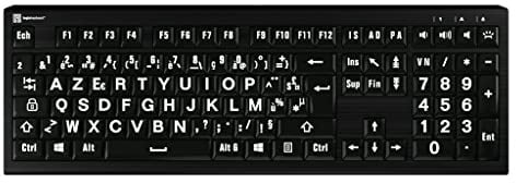 Logickeyboard XL-Print Astra 2 White on Black FR PC Schwarz Weiß