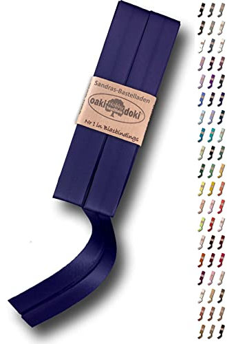 Sandras-Bastelladen Schrägband/Einfassband Satin gefalzt 2m x 20mm 232-Blau