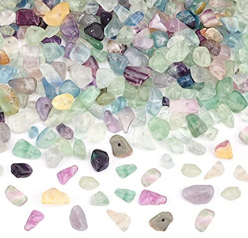 OLYCRAFT 440~460 Stück 5~8mm Natürliche Chip Steinperlen Ungefärbte Natürliche Fluorit Perlen Strand Chip Fluorit Unregelmäßige Edelsteine Für Armband Schmuckherstellung