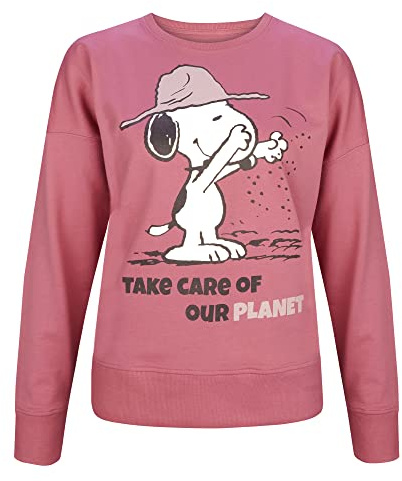 ONOMATO! Peanuts Snoopy Damen Sweatshirt Pullover Oversized aus 100% Bio-Baumwolle, Cradle to Cradle Gold Zertifiziert, Nachhaltiger Damen Sweater mit Snoopy, GOTS & Oeko-Tex Zertifiziert, Größe S-XXL