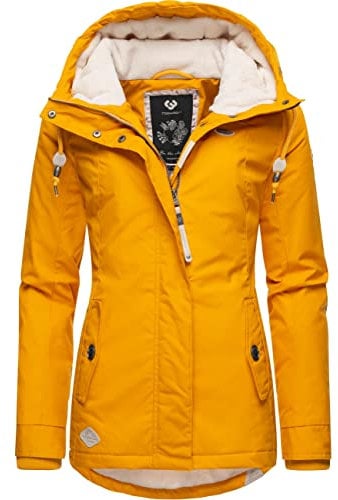 Ragwear Damen warme Winterjacke kurz mit Kapuze Monade Intl Curry22 Gr. XL
