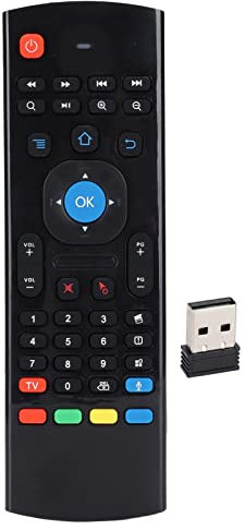 Sxhlseller Smart Voice-Fernbedienung, 2,4 G MX3 Tragbare Drahtlose Smart Voice-TV-Fernbedienung, Fernbedienung mit USB-Empfänger für Windows XP für Android