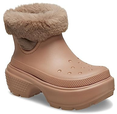 Crocs Stivale da neve unisex per adulti, foderato, Sughero, 6 Women/4 Men