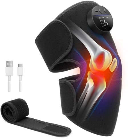 Medcursor Heated Knee Massager, 3-in1 Cordless Knee Elbow Shoulder Massager with 3 Vibration Modes, 5 Heating Levels