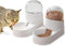 Kathson Automatic Cat & Dog Feeder Set, 2L Cat Food Dispenser for Small Pets, Puppy, Kitten (White)