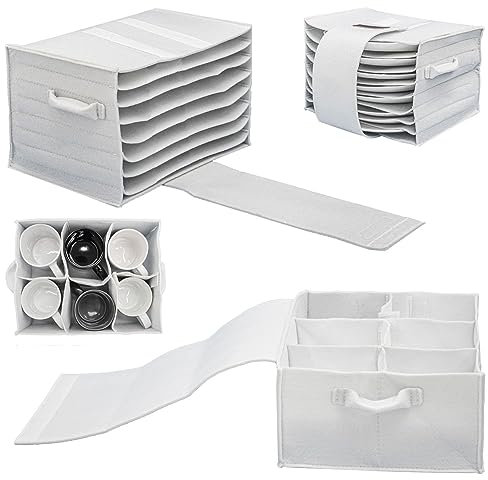 DuneDesign 2er Set: Wohnmobil Tellerhalter Filz & Tassenhalter Camping - Glashalter Wohnmobil Tellerorganiser Schrank Geschirr Aufbewahrung Wohnmobil Ordnungssystem Wohnwagen Campervan Gadgets Camper