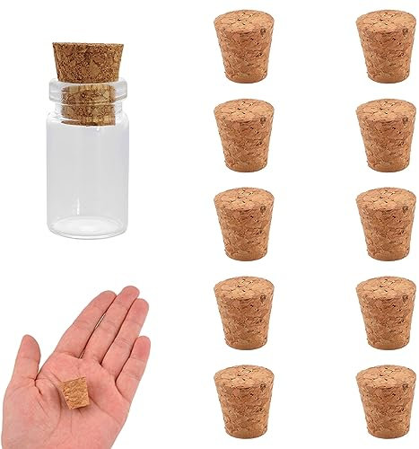 INCREWAY 100pcs bouchon de bouteille en bois conique, bouchon en liège conique, bouchon en liège naturel pour bouteilles en verre