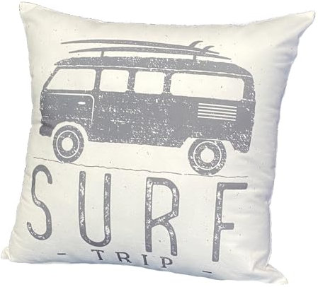 heimtexland ® Dekokissen Surf Camper Outdoor Adventure Geschenk Deko Kissen 40x40 Velour Kissenhülle Typ876 Surf Trip