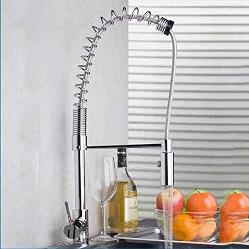 Faucet Kitchen Faucet Pull-Out/Down Sink Basin Faucet with Push Button Faucet, Chrome-Plated Kitchen Faucet