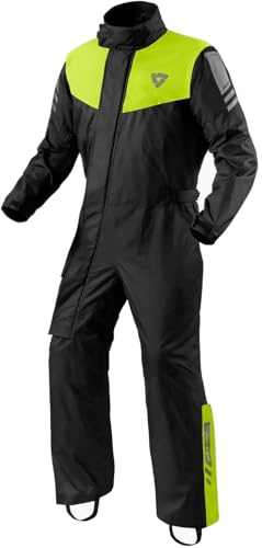 REV'IT! Revit Pacific 4 H2O 1-Teiler Motorrad Regenkombi, schwarz/gelb, S