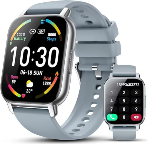Hoxe Smartwatch Uomo Donna, Effettua/Rispondi alle Chiamate, 1.85 Orologio Smartwatch, 112 Modalità Sportive, Impermeabile IP68, Smart Watch con Monitoraggio del SpO2/Sonno/Contapassi per IOS/Android
