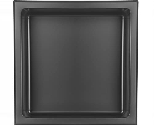 Elbe Edelstahl Duschnische Mattschwarz 304 Edelstahl Wandnische 30 x 30 x 10 cm wandeingefügte Nische mit Einbau Duschregal