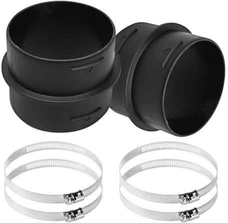 2 Pièces Tuyau de Chauffage 75mm, Raccord de Tuyau D'aération en Plastique avec 4 Colliers de Serrage, Raccord de Tuyau de Chauffage, Raccord de Tuyau D'aération pour Chauffage Eberspacher Webasto