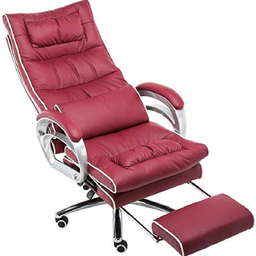 sjdoPulse Office Chair Office Chair, Padding Desk Chair Massage Lumbar Pillow Tilt Function with Extended Legrest and Gaming Office Chair Color : White and Red Black Office Chairs for Home Lofty