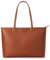 KALIDI Handtasche Damen Groß Shopper Tasche Damen PU Leder Tote Bag Wasserdichte Henkeltaschen mit Reißverschluss für Arbeit, Reisen, Einkauf, Schule Braun(L)