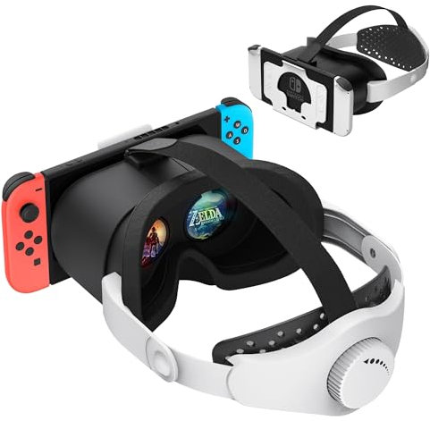 Upgraded VR Headset for Nintendo Switch & Switch OLED Model, Switch VR Glasses with Adjustable HD Lenses and Lightweight, Adjustable Head Strap with Rotary Button, Labo VR for Switch Accessories