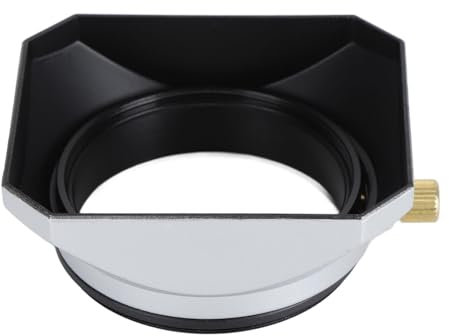52mm Camera Lens Hood, Universal Aluminum Alloy Retro Square Matte Lens Hood Shade, Photography Accessory for 25mm+ Wide Angle Lens Focal Length