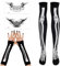 Halloween Netzstrumpfhose Schwarz, Skelett Strumpfhose Damen, Skelett Halloween Kostüm Damen, 2 x Halloween Tattoo Gesicht Skelett, Skelett Handschuhe Armlinge, für Halloween, Karneval, Mottoparty