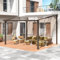 VIWAT Abri de jardin de 3 x 3,6 m avec cadre en aluminium, tonnelle et pergola à fixation murale, auvents adossés pour patio, terrasses, porche et arrière-cour