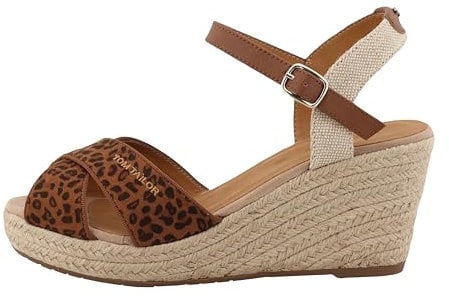 Tom Tailor Damen 5390010035 Keilsandale, Brown, 39 EU