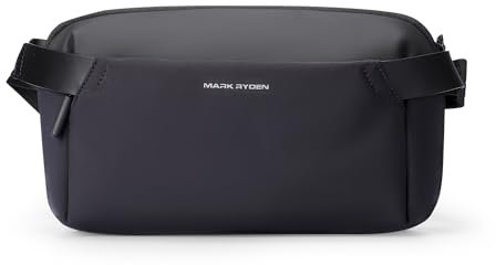 Mark Ryden Leicht Sling Bag, Tragetasche Schultertasche Hüfttasche mit YKK-Reißverschluss und Magnetverschluss für Männer und Frauen (Schwarz)