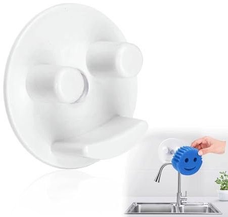 1 support pour Scrub Daddy compatible avec l'éponge Scrub Daddy pour Scrub Daddy pour Scrub Mommy – Support d'éponge rond avec ventouses pour cuisine et salle de bain (éponges non incluses)