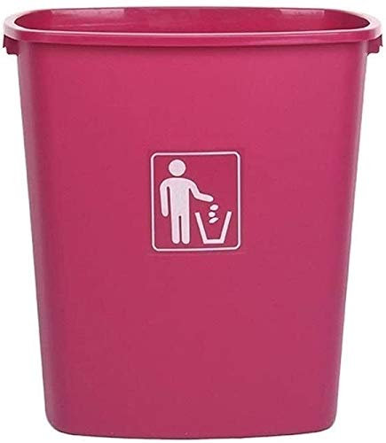LXWKAI Poubelle de Bureau épaisse pour Chambre d'hôtel, Poubelle antidérapante pour extérieur, Corbeille à Papier créative en Plastique, Rouge, 40 L