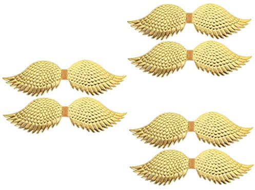 LIFKOME 6 Piezas ropa de alas de ángel angel wings accesorios fiesta ala trasera diadema de ángel puntal de ala accesorios de juego de rol accesorio de rendimiento de navidad Paño Golden