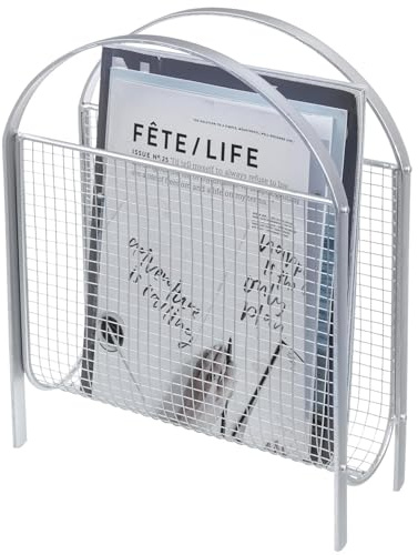 MyGift Magazine Rack, Floor Freestanding Magazine Holder for Bathroom Bedroom Office, Books Newspapers File Mail Organizer, Mid Century Modern Decor Wire Storage for Tablets and Documents