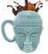 Taza de Buda, taza de café de Buda, taza de té de cerámica, decoración de oficina zen y taza de agua de la suerte, taza de café creativa de 450 ml y accesorios de decoración de escritorio