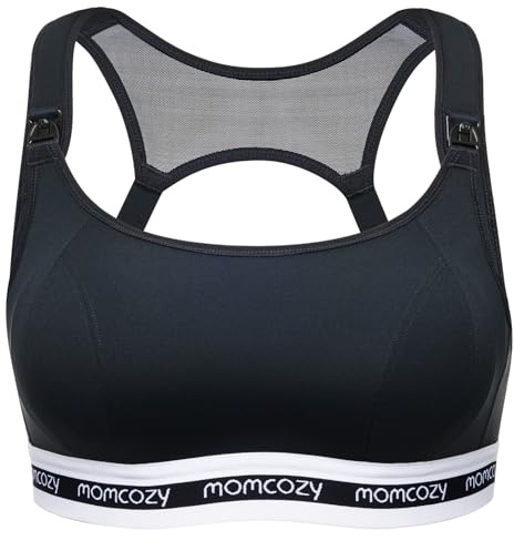 momcozy Reggiseno Allattamento FB011 - Sportivo e Morbido, Senza Fili, con Coppe Imbottite e Supporto per Gravidanza e Allattamento al Seno a Basso Impatto