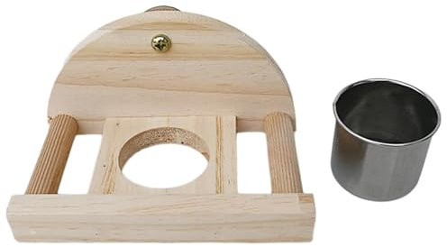 Papageienkäfig-Halter, Ständer, Holz-Sitzstange, Napfhalter für kleine Vögel, Futterzubehör