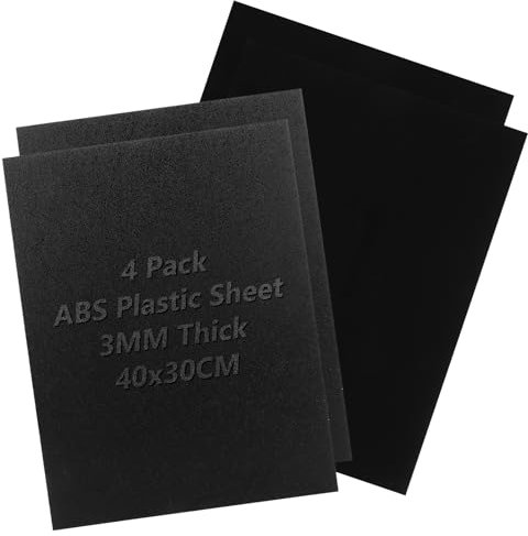 CYEER 4 placas de plástico ABS de 3 mm, 40 x 30 cm, placa de plástico negro, placas de plástico ABS para modelismo, manualidades, guardabarros, decoración del hogar