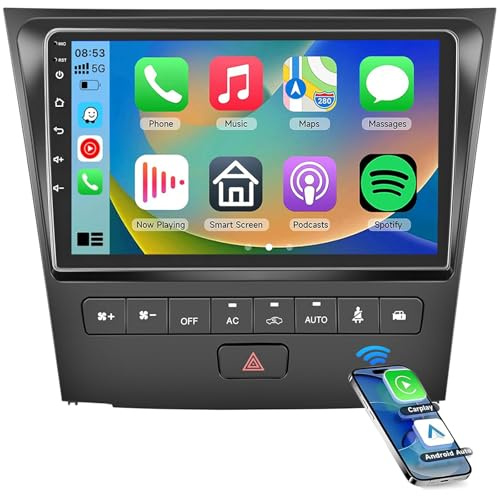 Android Autoradio für Le-xus GS GS300/350/400/430/450H/460 2004-2011 Radio 9 Zoll Touchscreen Autoradio Carplay Android Auto GPS-Navigation WiFi Bluetooth FM EQ Rückfahrkamera(Color:8 CORE 4+32G)