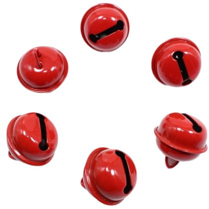 Whakano 10 Stück Kleine Glöckchen,Glocken Weihnachten,Metallglöckchen,Glocken Zum Basteln Mit Löchern,Haustier Glocken,Schellen,für Handwerk,Weihnachten,Schmuck Dekoration,Geschenkdeko,Rot