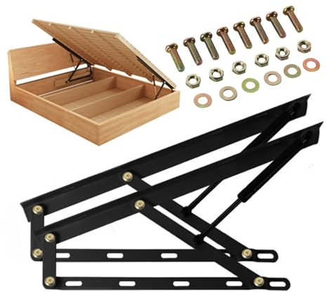 Cammeciso Hydraulische Bett Lift Up Scharnier,Pneumatische BetthebestüTzen,VerformungsbestäNdig,Flexibles Anheben,FüR Bettkastenschrank,Sofa Liege Oder Bett Mit Bettkasten
