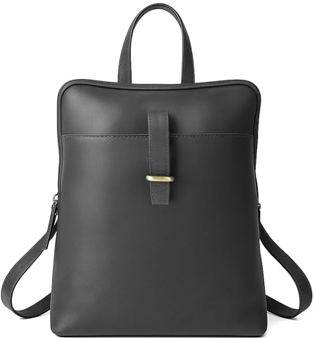 Winston Hide Women’s Genuine Leather Backpack Small Rucksack for Women with Front Pocket and Back Anti-Theft Zip, Fits 11 iPad, Ladies Fashion Black Backpack (Black, Small)