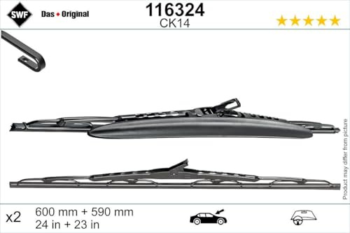 SWF Windscreen Wiper with Spoiler Front Wiper Blade Design: Ironing Wiper Blade Length 1: 600 mm Length 2: 550 mm 116324