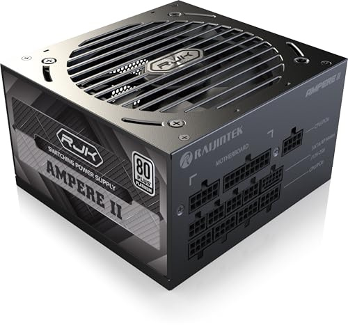RAIJINTEK Ampere II 850W Netzteil, 80 Plus Platin, ATX 3.1, Vollmodular, PCIe 5.1 12V-2x6 Anschluss, Kompaktes Design, 10 Jahre Garantie – Schwarz