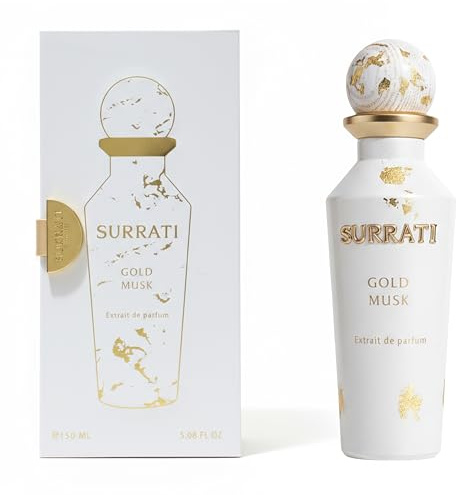 Surrati Gold Musk Extrait de Parfum | Soft Musk Amber Long Lasting Fragrance | Unisex Pure Perfume Spray | 150ml