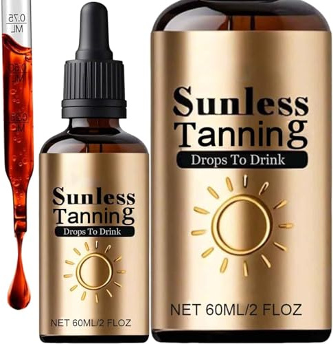 Bräunungstropfen Zum Trinken, 2026 Self Tanning Drops Tanning Drops zum Trinken, Natürliche Tanning Drops Trinken, Selbstbräuner Für Körper Und Gesicht, Ohne Sonnenschäden, Schnelle Bräunung (1-Pack)