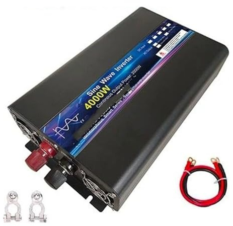 Inverter Convertisseur Onduleur Puissance Sinusoïdale pour 4000/5000W 12/24/48V DC 220V AC Convertisseur Banque Portable Transformateur Voiture Solaire(4000W,48V,220V-240V60Hz)