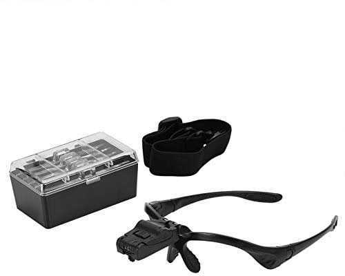 Lupenbrille, Led Lupe Brillenlupe Kopflupe Vergrößerung Uhrmacher Lupenbrille Juwelierlupe 1X 1.5X 2X 2.5X 3.5X Für Brillenträger Schmuck Diamant Briefmarken Zahnarzt
