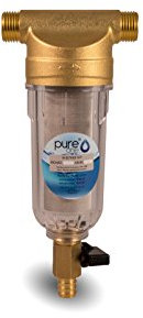 PureOne PPF-10 Longlife Vorfilter - 1/2 Porengröße 40 µm Waschmaschinenfilter mit Polyphosphatkugeln (Zubehör), Außenfilter für Wasserpumpe od. Tauchpumpe. Dauer Filtereinsatz, Siphon Auslass