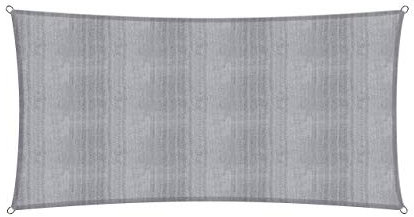 Lumaland Sunsail Rectangular 5 x 7 Metros | Protección Solar Resistente a la Intemperie Incl. Cuerdas de sujeción | Terraza, jardín y balcón, Tejido de Vela HDPE, protección UV [Gris Claro]