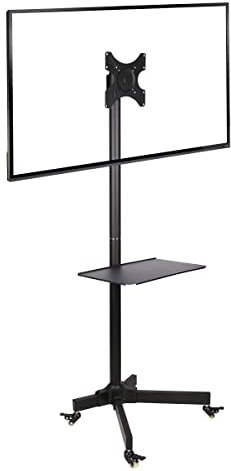 Ergosolid Standfuß mit Rollen, verstellbar, für LCD-Fernseher, 19-37 Zoll, bis 20kg, VESA-Normen von 75 x 75mm bis 200 x 200mm, Schwarz, 19 - 37, Falco-22