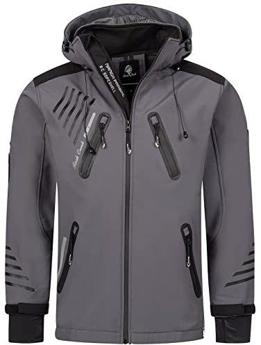 Rock Creek Softshelljacke Herren Outdoor Windbreaker H-140 | Wasserabweisende Übergangsbekleidung, funktionale Wanderjacke für Männer, Camping, Freizeit und wechselhaftes Wetter