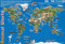 Poster mit englischsprachiger Aufschrift:Early Years Animal Worldmap für Schule/Kindergarten, 60 x 40 cm