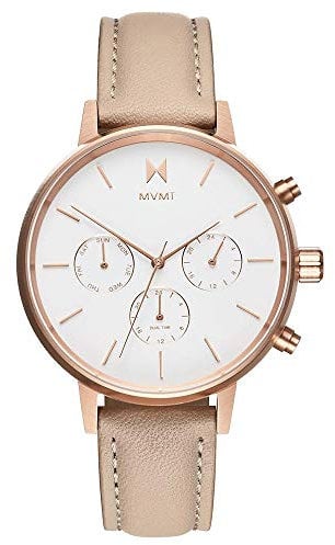 MVMT Analog Quarzuhr für Damen mit Beiges Lederarmband - D-FC01-RGNU
