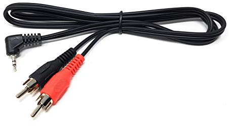 MainCore 1m Right Angle Stereo 2.5mm Jack to Twin 2 x RCA Phono Plugs OFC Audio/Video Cable